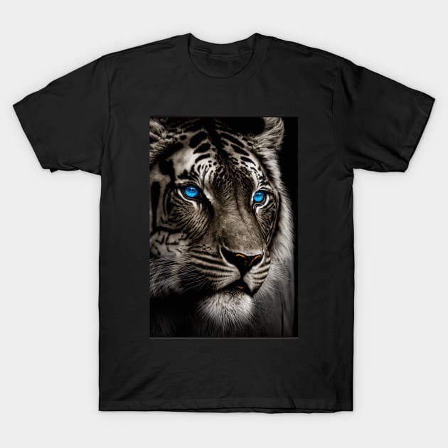 Tiger with blue eyes T-Shirt by ai1art